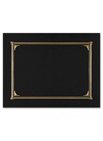 Certificates, Letter, A4 - 8.50", 10", 8.27" Width x 11", 8", 11.69" Sheet Size - Linen - Black - Recycled - 6 / Pack - geo45331